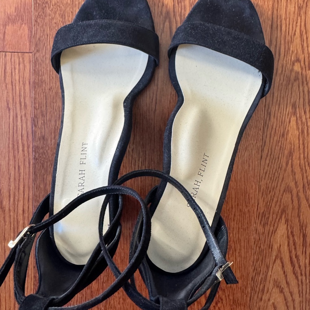 Sarah Flint perfect block 60 black suede sandal/heel